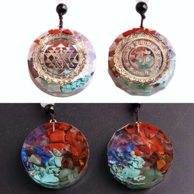 7 Chakra Natural Crystal Orgonite Pendant Healing Talisman Women Men Necklace US