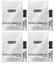 4 Sample Vial DOLCE GABBANA THE ONE GREY INTENSE for Men 0.05 oz 1.5ml EDT Spray