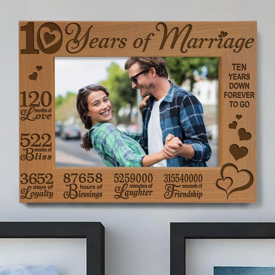 - Our 10th Wedding Anniversary Picture Frame, 10th Anniversary, 10 Years Anni... - Image 3 of 4