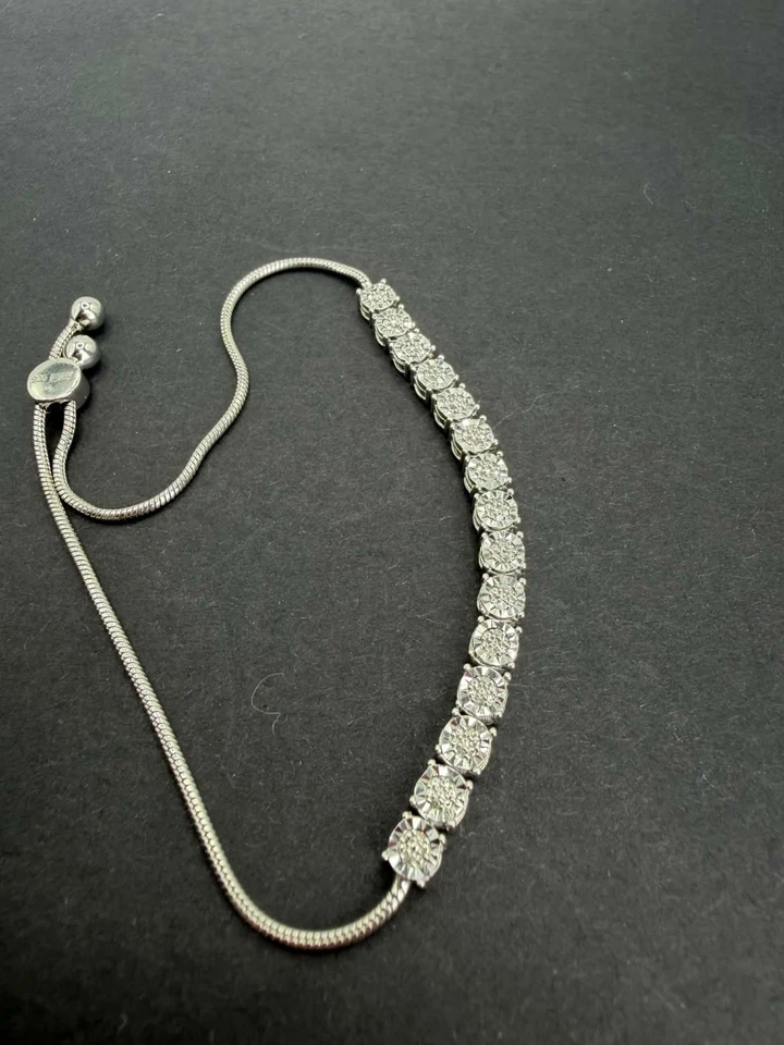 Brazalete Bolo con halo de diamantes de plata de ley EFFY Foto 4 de 4