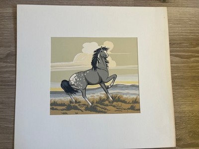 FRANK PAUL VIGIL 1922-1979 ORIGINAL VINTAGE SILKSCREEN NATIVE AMERICAN HORSE