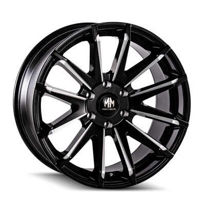 20x9.5 Mayhem CROSSFIRE Black W/Milled Spokes Wheels 6x135 (25mm) Set of 4