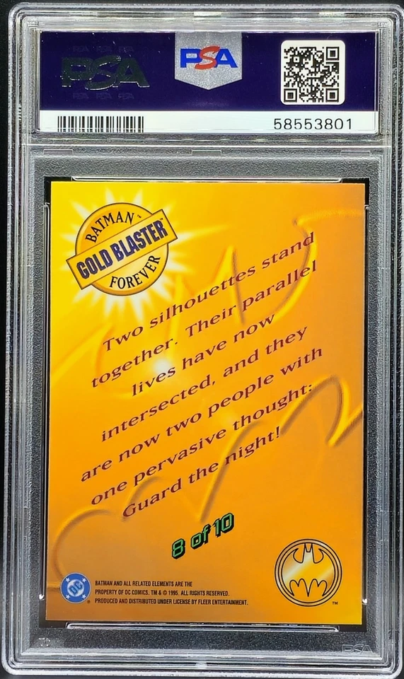 1995 Batman Forever Metal Batman & Robin Gold Blaster #8 PSA 9 - Image 2 of 2