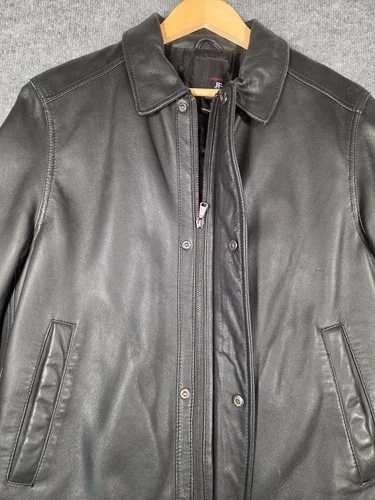 JF J. Ferrar Genuine Lambskin Black Leather Jacket Small image 2