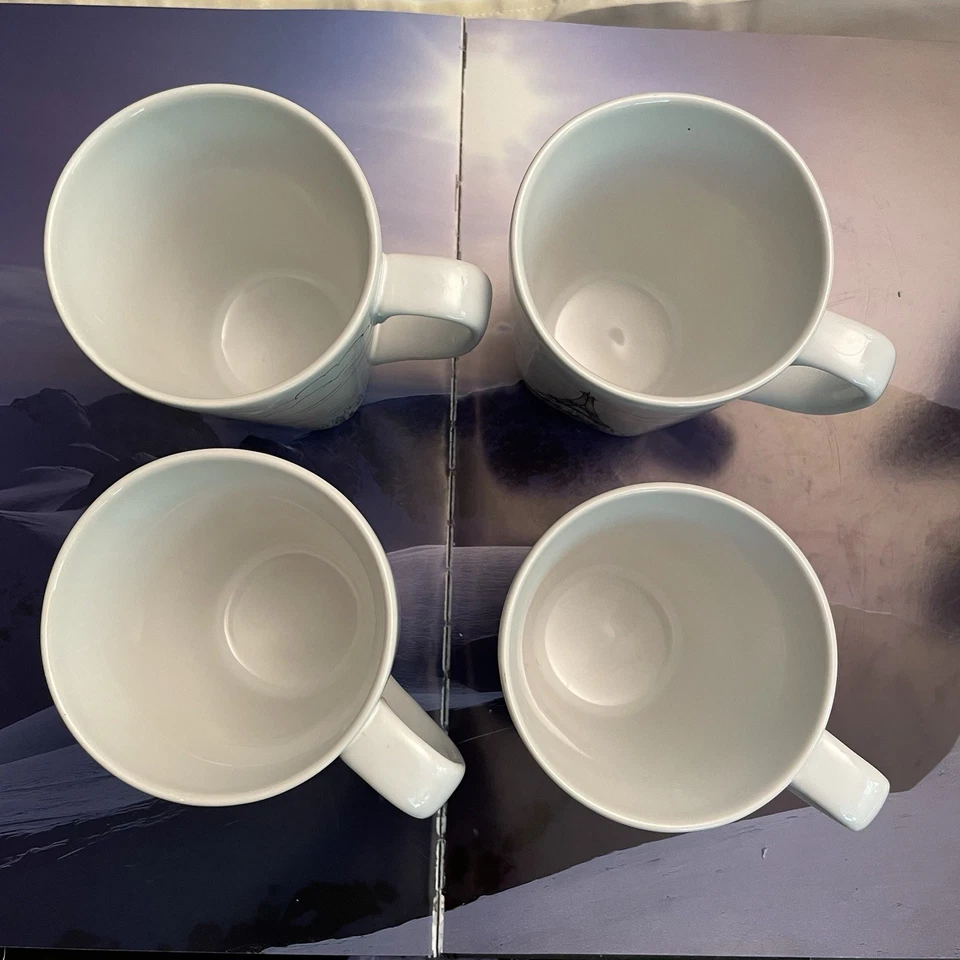 222 Fifth City Scenes Black & White Eiffel Tower Paris 4 Mugs 12 oz - Image 3 of 4