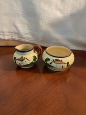 Set of Motto Ware Sugar and Creamer by Torquay Pottery England VGC