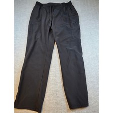 Scrubstar Premium Black Scrub Pants Large WM04B121A Elastic Drawstring Cargo