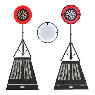Dart Set LED Ringlicht, Höhenverstellbarer Ständer, Dartboard, Dartpfeile