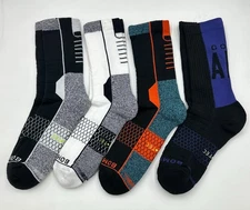 4-Pack Men's Performance Athletic Calf Socks Cushion BOMBAS Size L 4 Colors Mix