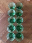 vintage Depression-era green glass tumblers  Holy Grail Pattern