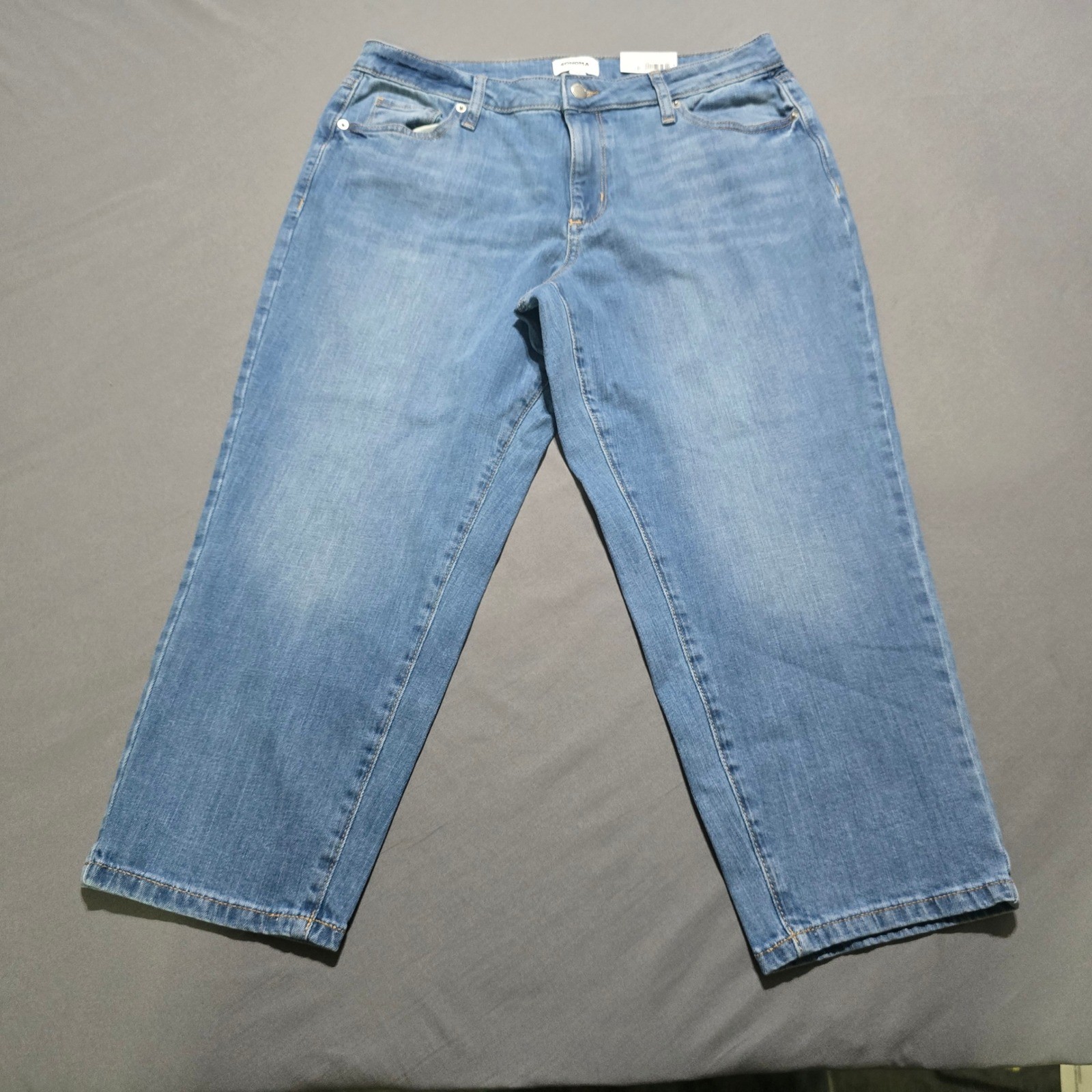 Womens 16p Blue Mid Rise Stretch Denim