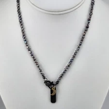 Seed Pearl Cresent Moon Necklace