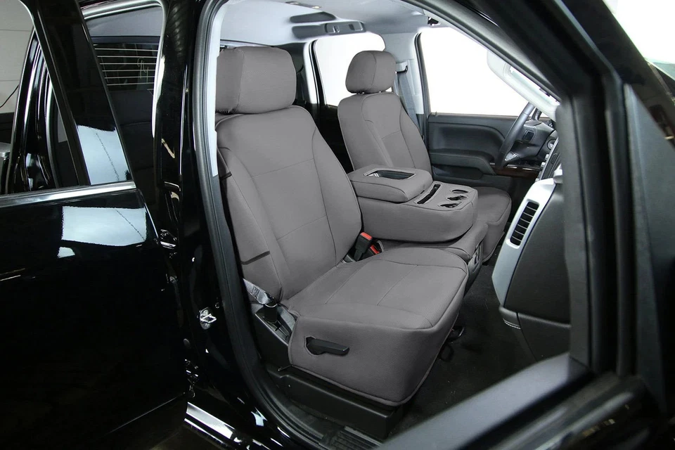 For Isuzu NPR-HD 06-19 Saddleman Cordura 2nd Row Gray Custom Seat Covers - Image 3 of 4
