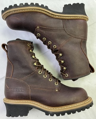 Carolina Elm Women's WP Elm 8'' Steel Toe Leather Logger Boots-Brown-Size: 6.5 W