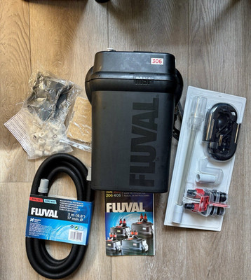 Fluval 306 External Canister Aquarium Filter 70 Gal 303 GPH 5.5 ft w/ Hoses