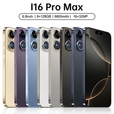 2026 i16 Pro Max Unlocked Android 15 Smartphone 6GB+128GB Dual SIM 5G Cell Phone