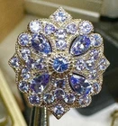 Vintage Sterling Silver Natural Earth Tanzanite Ring  4.8 Grams