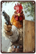 Funny Chicken Signs Farm Chicken Aluminium Tin Metal Signs 8x12 Decor Home K