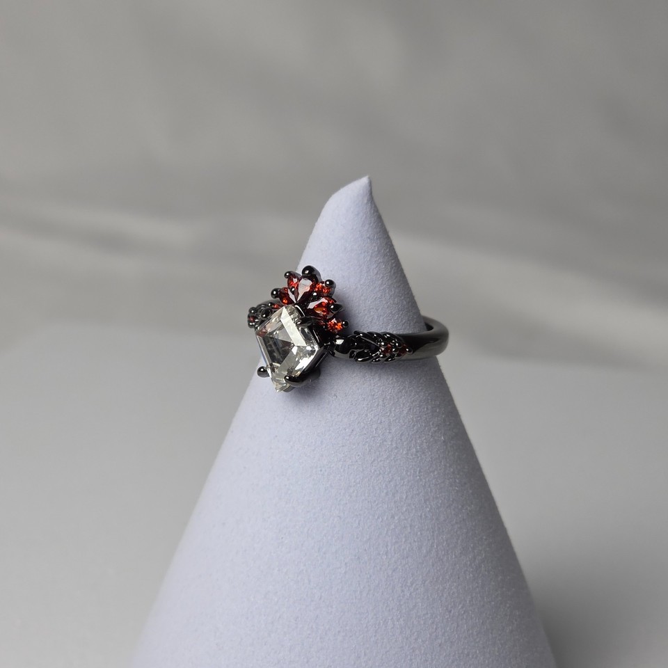 Fragrant Jewels Black-Toned Red Crystal Ring 'Til Death Do Us Part ...
