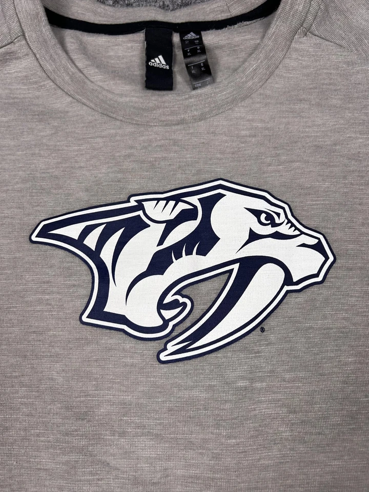 Nashville Predators Sweatshirt Mens XL Gray NHL Hockey Adidas Pullover - Image 4 of 4
