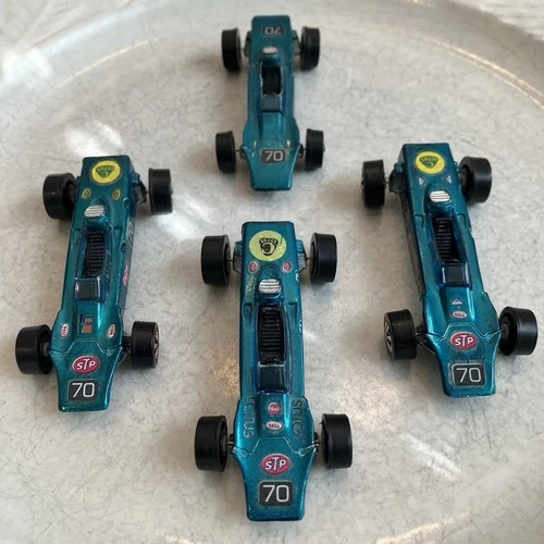 Hot Wheels Redline LOTUS TURBINE, #6262, Grand Prix Race Team, Aqua set of four.