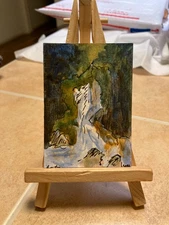 ACEO Original Art Painting Miniature card OOAK Mini ATC Abstract Scenery #255