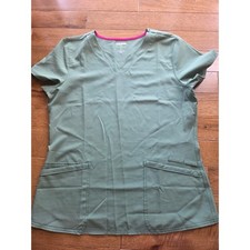 SCRUB SET Scrubstar Green Solid Unisex Scrub Set Top Pants Size M Polyester