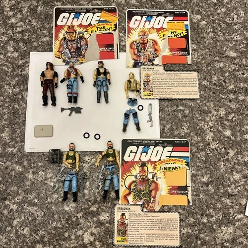 1984/85 GI Joe Dreadnok Lot - Figures, Accessories, File Cards - Partially Compl