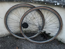 Paire De Roues 700X28, Jantes Acier Chromé Rigida Superchromix Moyeu Maillard 