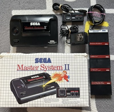 Sega Master System 2 Konsole Boxed Alex Kidd Game Built In & 5 Spiele Cart Bundle