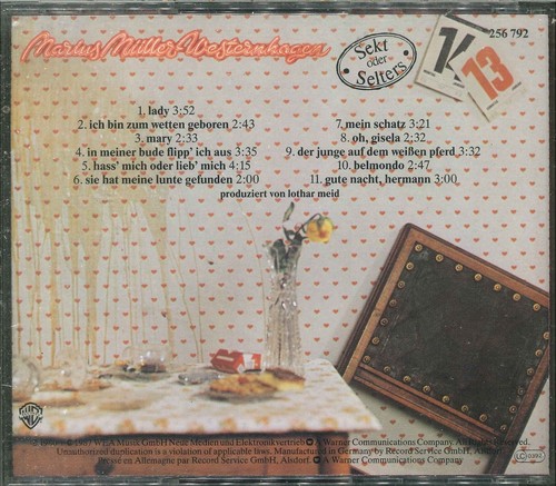 MARIUS MÜLLER-WESTERNHAGEN "Sekt oder Selters" CD-Album - Picture 2 of 2
