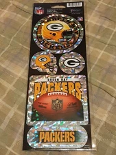 GREEN BAY PACKERS 5-PCS Sticker Prismatic Decal Sheet