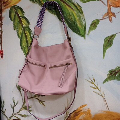 Sonoma Kohl's Purse Blush Guitar Strap Vegan Leather Hobo CB Bag Large 