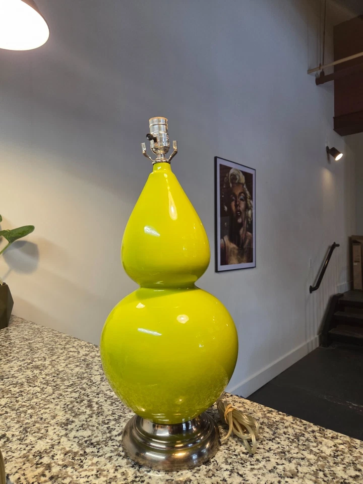 Robert Abbey Double Gourd 1 Light Table Lamp, Citron/Bronze, Pearl - CI21X - Image 2 of 4