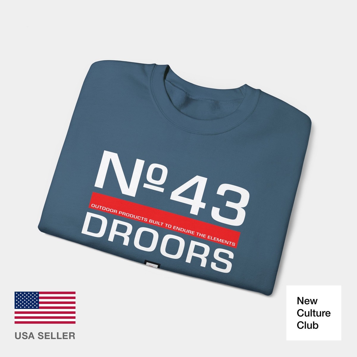 ⭐️DROORS 90S 希少 ゲームシャツ 90s Droors No 43 Elements Red Crewneck Sweatshirt Skate Classic