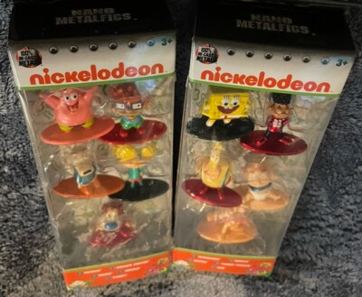 NEW Lot Of 2 Nano Metalfigs Nickelodeon Figures spongebob, ren, chuckie, patrick