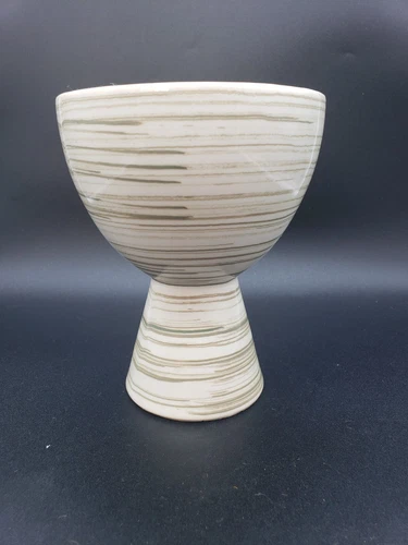 McCoy Harmony Vase Planter MCM Green Striped Swirled