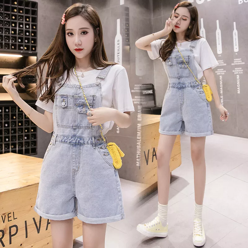 Women Casual Denim Overalls Summer Fashion Jeans Shorts Jumpsuit Rompers