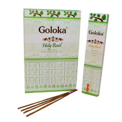 Goloka Holy Basil Agarbatti Masala Natural Fragrance Temple Incense Sticks 180g