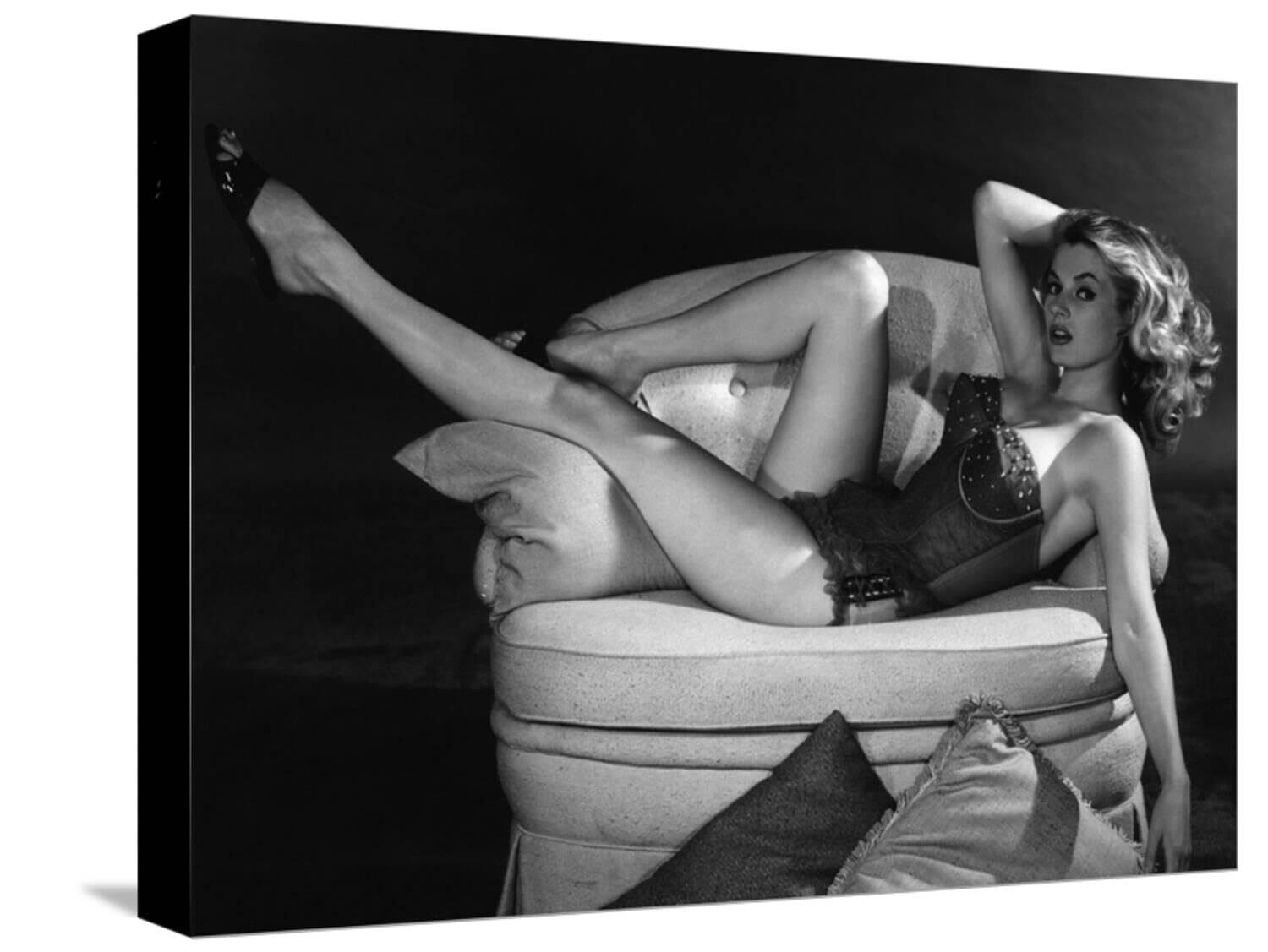 Stretched Canvas Print Anita Ekberg (b/w photo), 16