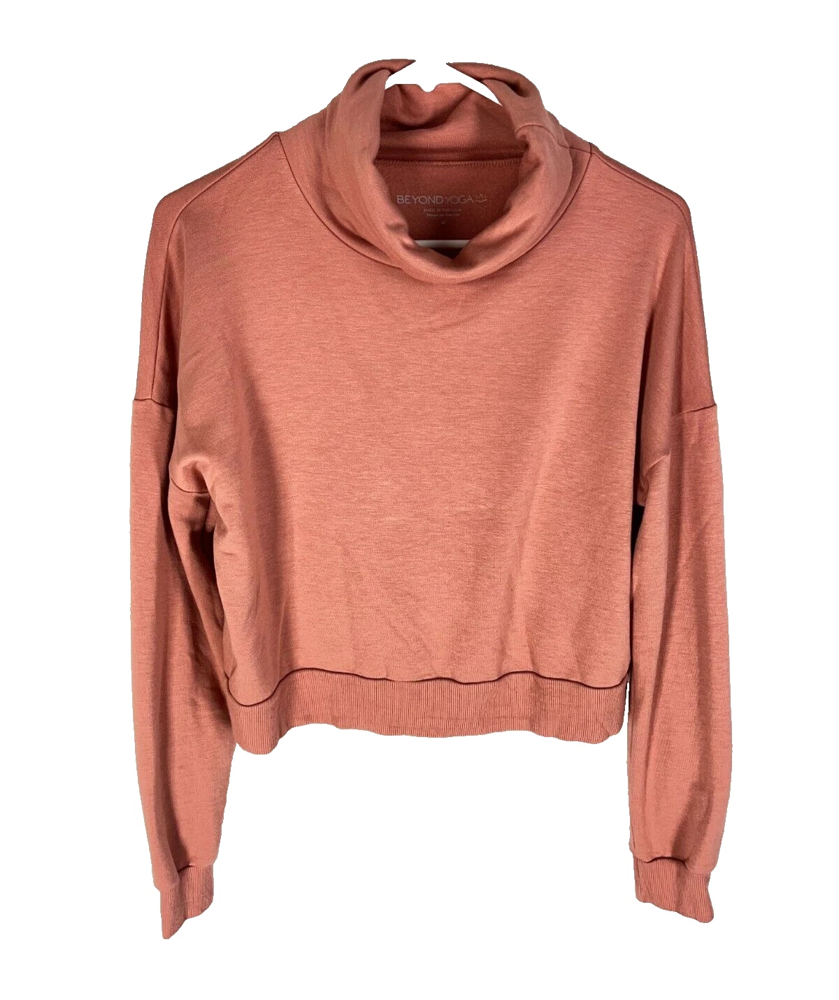 beyond-yoga all time cropped turtleneck modal sweatshirt