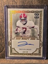 2020 Leaf Ultimate Draft Trevon Diggs  AUTO RC #D  10/10 ALABAMA COWBOYS Rookie