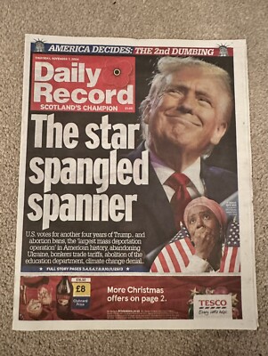 Scottish Daily Record 7. November 2024 7.11.24 Donald Trump gewinnt US-Wahl