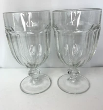 Libbey Gibraltar Duratuff Goblets Set of 2 Clear Large Iced Tea 7” Glasses