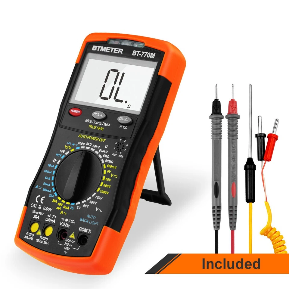 TRMS Digital Multimeter AC DC Strom Voltmeter Amperemeter Auto Range 20A/1000V - Bild 2 von 4