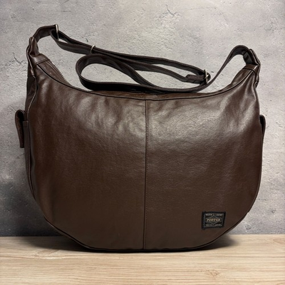 #ad PORTER Yoshida Kaban Freestyle Shoulder Bag Crescent Moon Brown $309.99