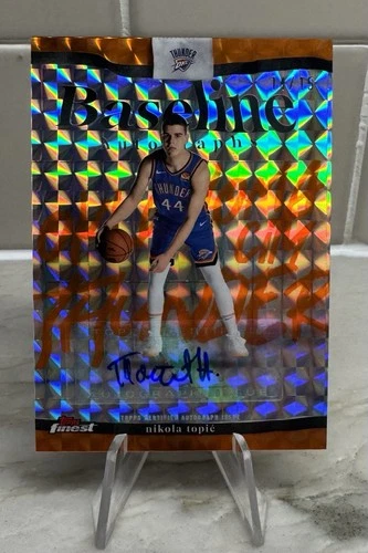 2025-26 Topps Finest Baseline Autographs Nikola Topic Orange Geometric /25
