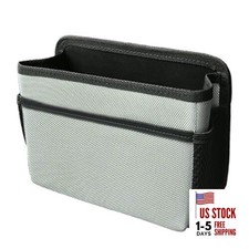 Car Trash Can, Foldable Waterproof Leather Trash Bin Garbage Organizer, Grey