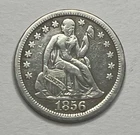 1856 Large Date Seated Liberty Dime - Better Date 10C; W100
