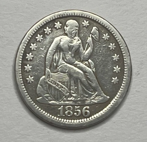 1856 Large Date Seated Liberty Dime - Better Date 10C; W100